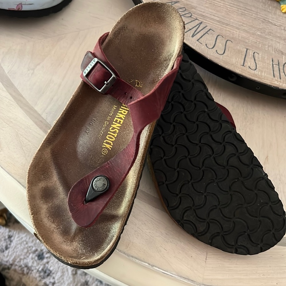 Birkenstock red sandals